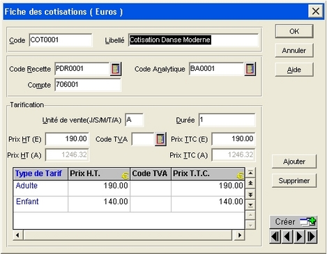 logiciel ciel associations 2006: les cotisations