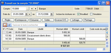 ciel compta 2006: travail sur un compte