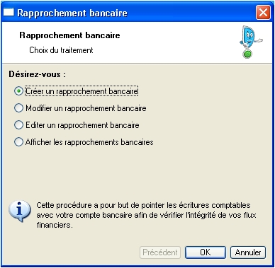 la fentre de rapprochement bancaire de ciel compta 2006