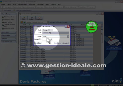 Ciel Devis Factures 2009 (8.0) : Comment crer et grer mes cotaxes (coparticipation, taxe cologique) ? (D013) -- 19/09/08