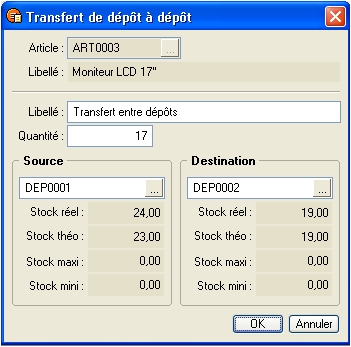 ciel gestion commerciale: transfert de depot  depot