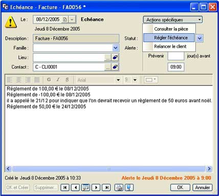 logiciel ciel gestion commerciale 2006: une tche de suivi d'chance