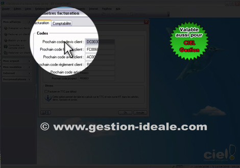 changer la numrotation des factures de Ciel Devis Factures 2009