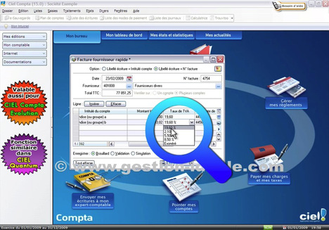 Ciel Compta 2009 (15.0) : Comment enregistrer rapidement une facture fournisseur? (C019) -- 31/12/08