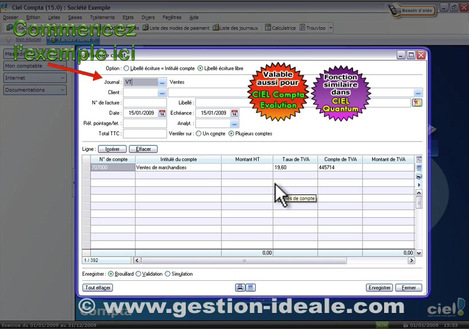Saisie d'une facture client avec ciel compta
