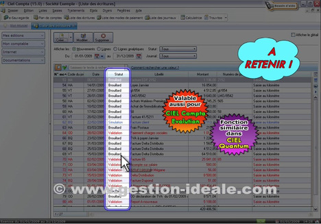 Ciel Compta 2009 (15.0) : Comment grer le brouillard et valider mes critures? (C013) -- 24/12/08